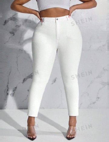 Jeans Shein Curve+, alb