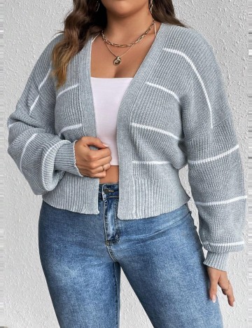 Cardigan Shein Curve+, gri