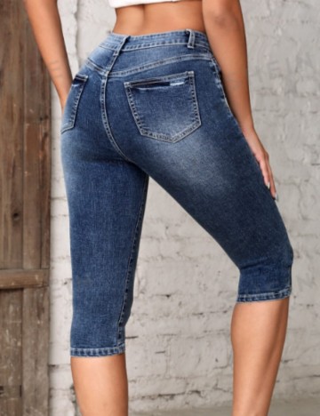 Jeans 3/4 Shein, albastru