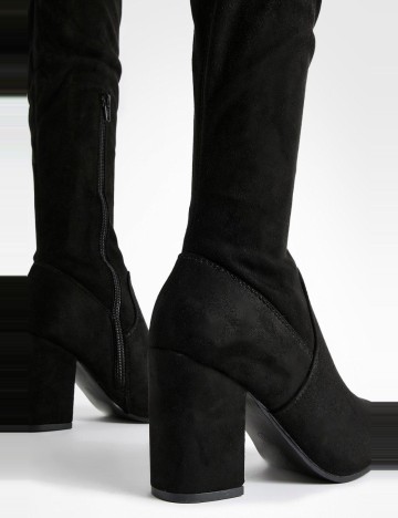 Cizme cu toc Boohoo, negru