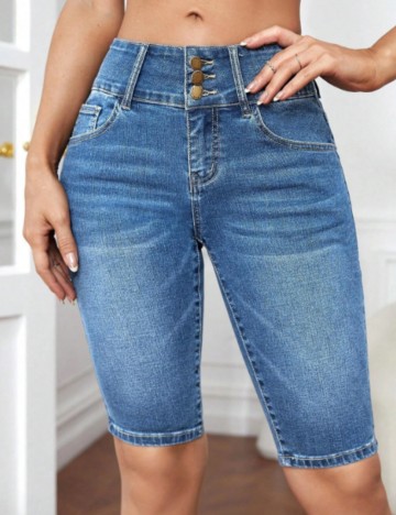 Jeans 3/4 Shein, albastru