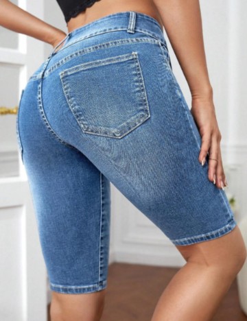 Jeans 3/4 Shein, albastru