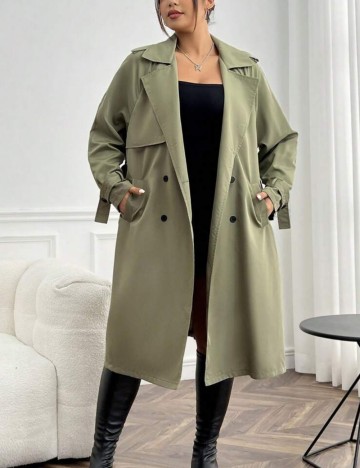 Trench Shein Curve+, verde