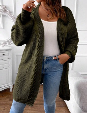 Cardigan Shein Curve+, verde