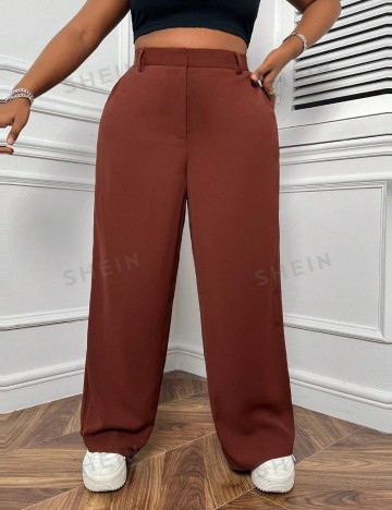 Pantaloni Shein Curve+, cărămiziu