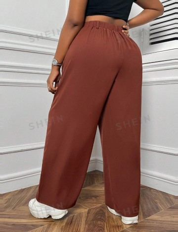 Pantaloni Shein Curve+, cărămiziu