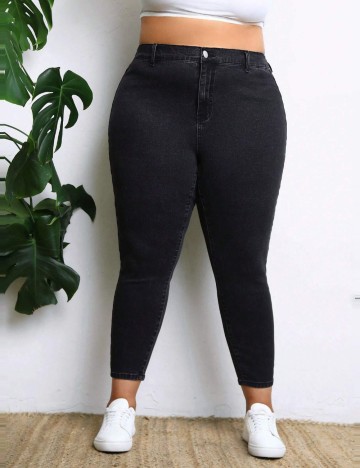 Jeans Shein Curve+, negru