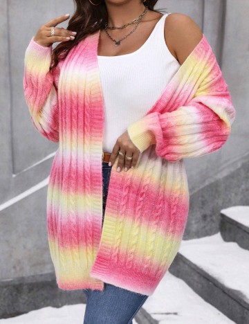 Cardigan Shein Curve+, mix culori