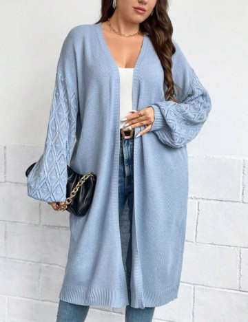 Cardigan Shein Curve+, albastru