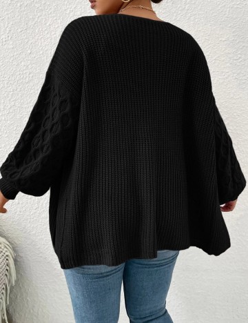 Cardigan Shein Curve+, negru