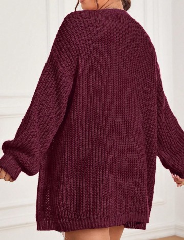 Cardigan Shein Curve+, vișiniu