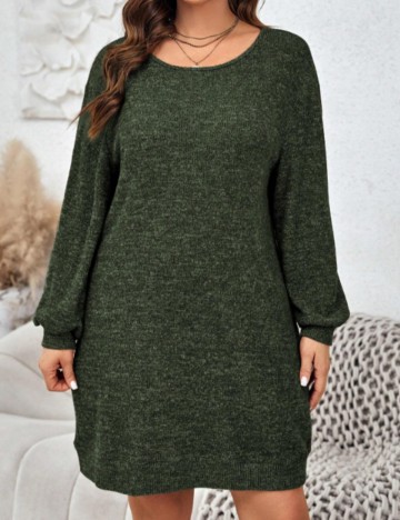 Rochie midi Shein Curve+, verde