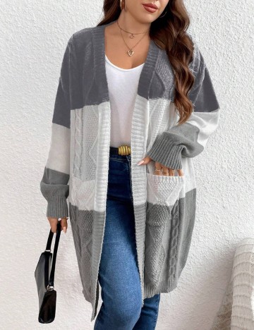 Cardigan Shein Curve+, mix culori