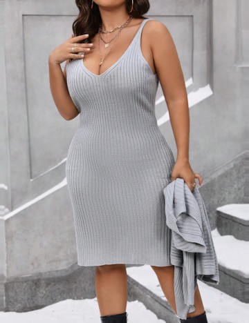 Set bluză și rochie Shein Curve+, gri