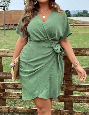 Rochie mini Shein Curve+, verde