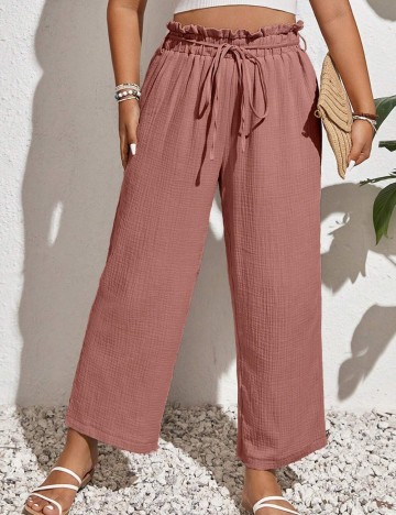 Pantaloni Shein Curve+, roz