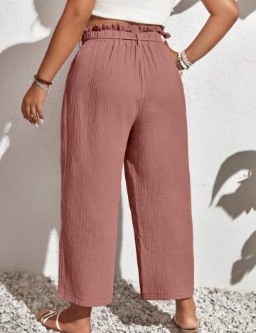 Pantaloni Shein Curve+, roz