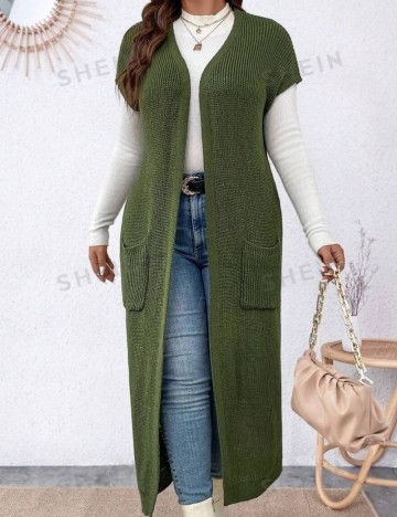 Cardigan Shein Curve+, verde