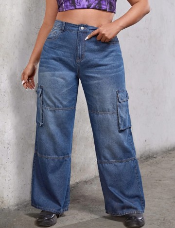 Jeans Shein Curve+, albastru