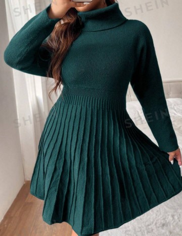 Rochie midi Shein Curve+, verde