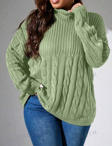 Pulover Shein Curve+, verde