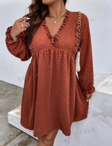 Rochie mini Shein Curve+, cărămiziu