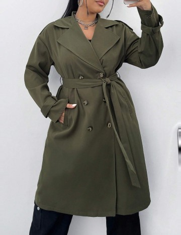 Trench Shein Curve+, kaki