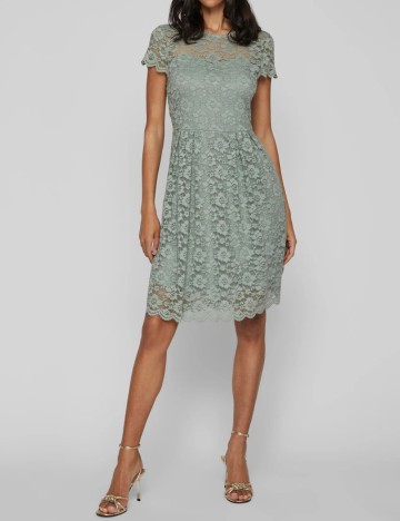 Rochie mini Vila, verde menta