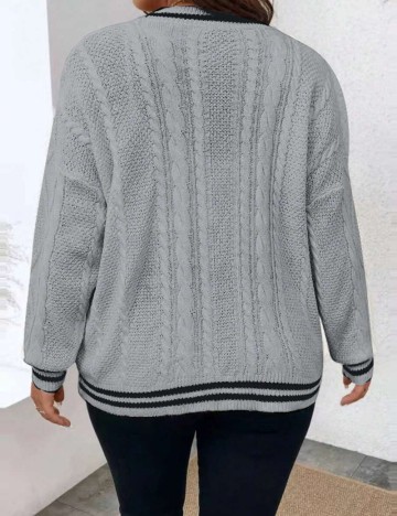 Cardigan Shein Curve+, gri