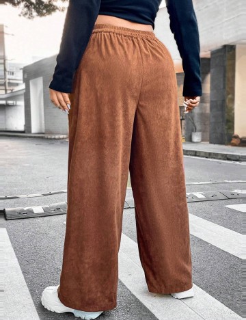 Pantaloni Shein Curve+, maro