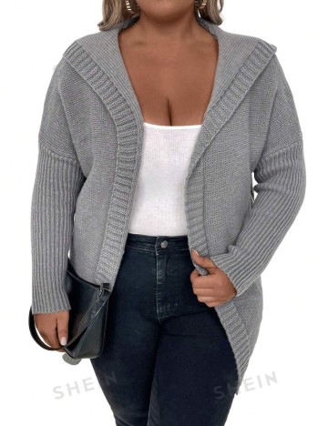 Cardigan Shein Curve+, gri