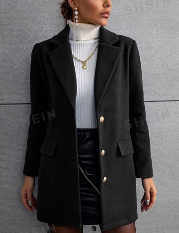 Palton de primăvară-toamnă Shein, negru