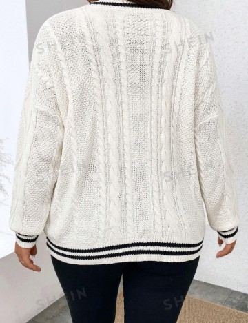 Cardigan Shein Curve+, crem