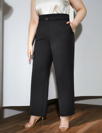 Pantaloni Shein Curve+, negru