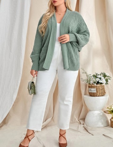 Cardigan Shein Curve+, verde menta