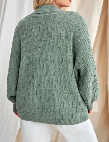 Cardigan Shein Curve+, verde menta