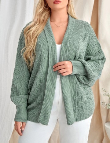 Cardigan Shein Curve+, verde menta