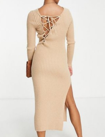 Rochie midi ASOS, bej