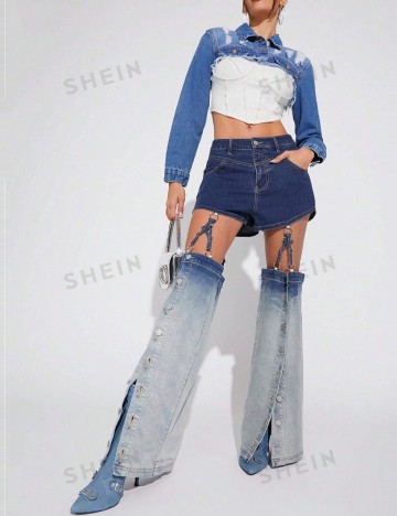 Jeans SHEIN X, albastru