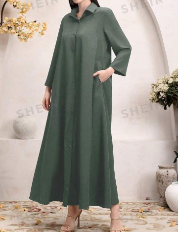 Rochie tip cămașă Shein, verde