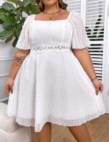 Rochie mini Shein Curve+, alb