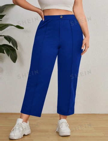 Pantaloni Shein Curve+, albastru