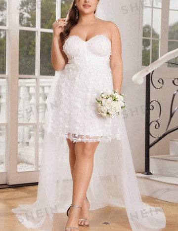 Rochie de ocazie și bridal Shein Curve+, alb