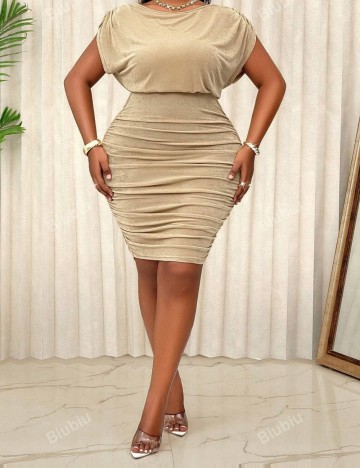 Rochie mini Shein Curve+, bej