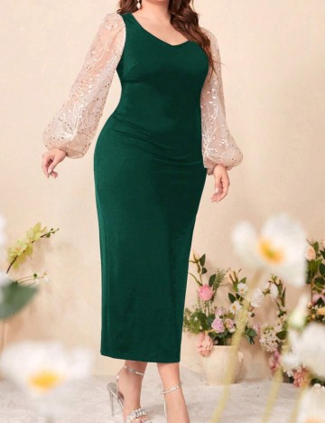 Rochie maxi Shein Curve+, verde