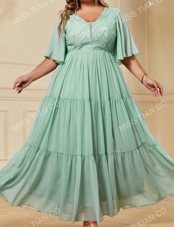 Rochie maxi Shein Curve+, verde