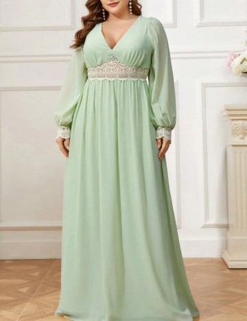 Rochie maxi Shein Curve+, verde