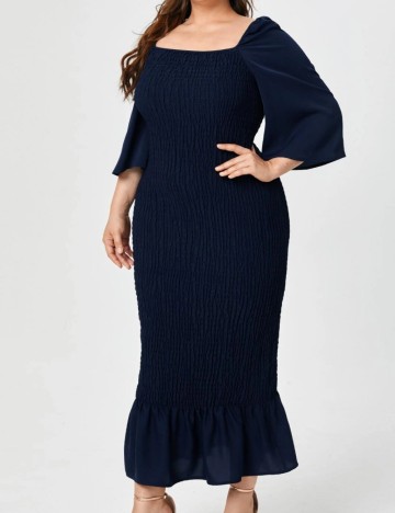 Rochie maxi Shein Curve+, bleumarin