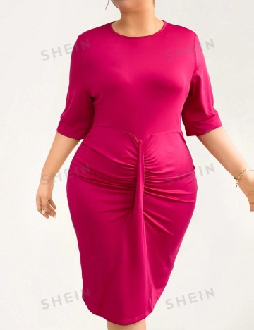 Rochie mini Shein Curve+, roz