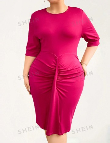 Rochie mini Shein Curve+, roz